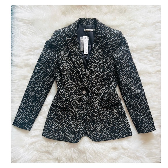 New! ALICE + OLIVIA Animal Print Jacquard Blazer - Picture 5 of 11